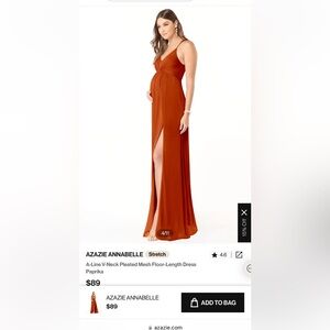 Azazie Maternity Bridesmaid Dress “Annabelle” Paprika- used ONCE great condition